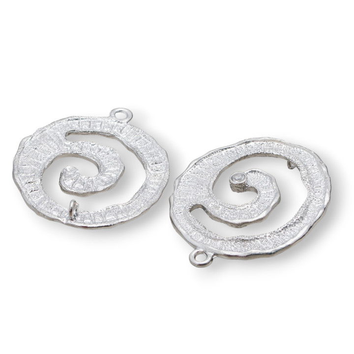 Connecteur Composant Laiton Avec Cercle Zircon 29x35mm 10pcs