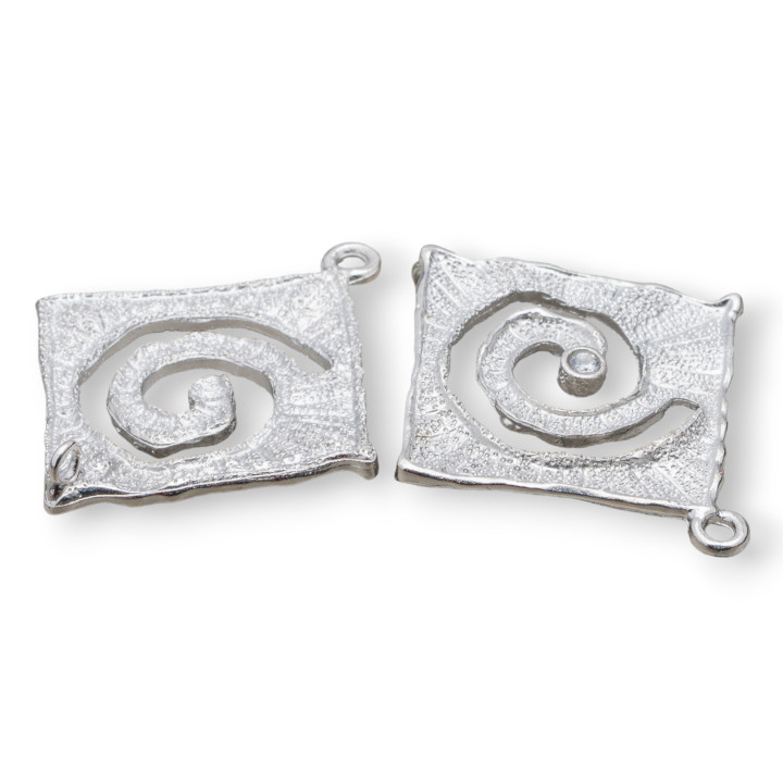 Ορειχάλκινος σύνδεσμος εξαρτημάτων με ζιργκόν ρόμβος 34x38mm 10τμχ