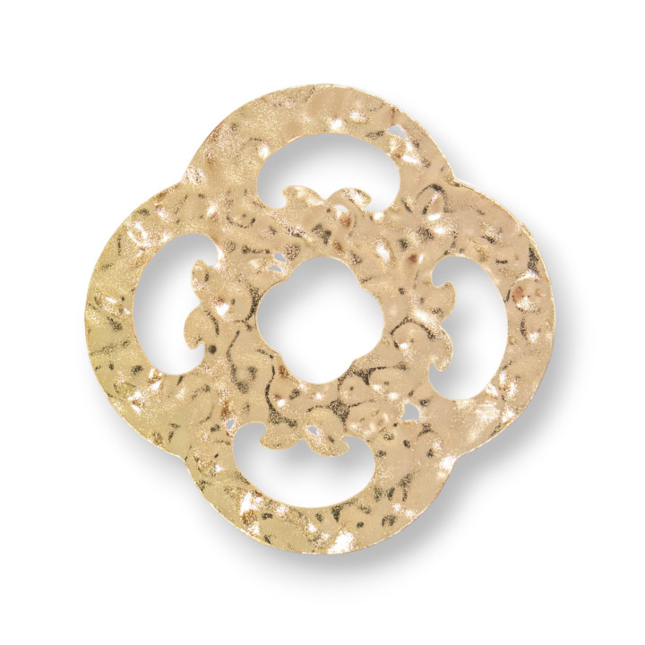 Connettore Componente Piastre Di Bronzo Battuto 25pz Quadrifoglio 45mm