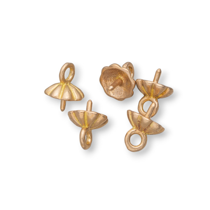 Copa Para Colgante Flor Bronce Con Pasador 7,2x4,5mm 63gr 500Pz