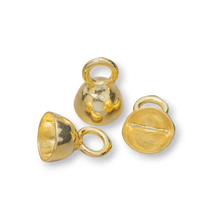 925 Sterling Silber Cups mit Goldbarren 8x10,5mm 10Stk