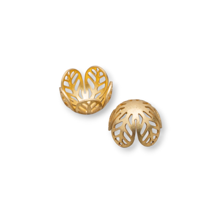 Coupelles En Bronze Avec Feuilles Perforées 11mm 100Pz