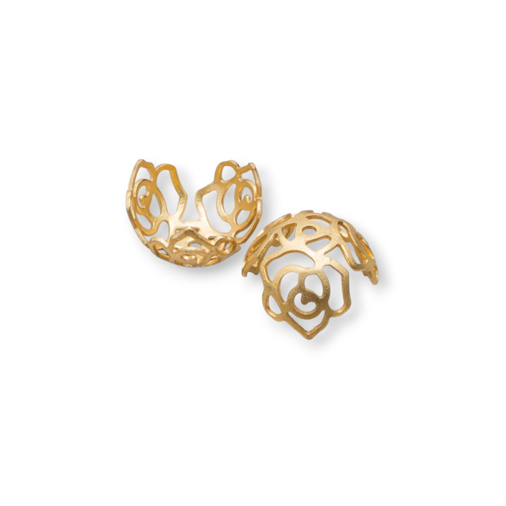 Rose Filigree Bronze Cups With 3 Tips 12mm 100Pcs