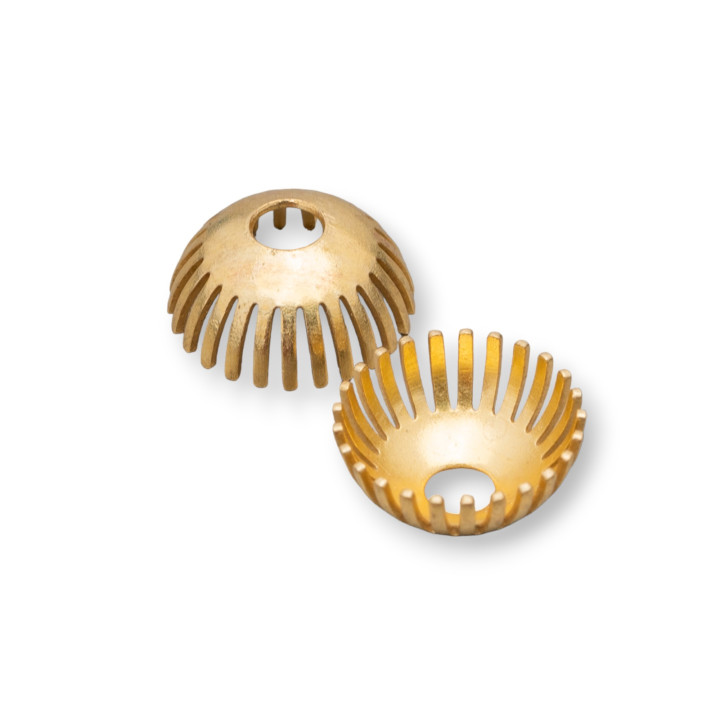 Coppette Di Bronzo Forato A Ventaglio Punte Lunghe 16mm 70pz