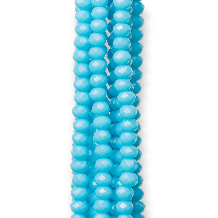 Faceted Rondelle Crystals 3.5x2mm 10 Strands on Cotton Thread Ready to use MOD75