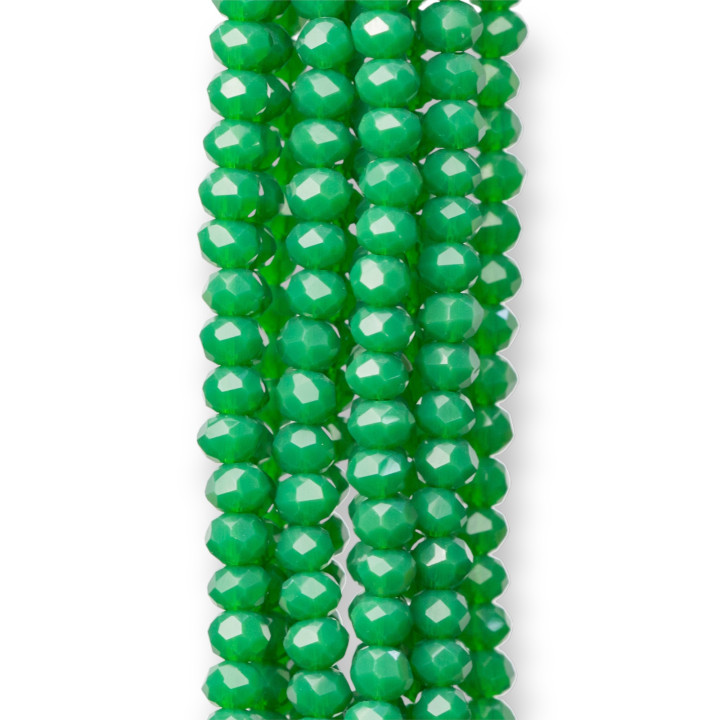 Cristalli Rondelle Sfaccettate 3,5x2mm 10 Fili Su Filo Di Cotone Pronti all'uso MOD76