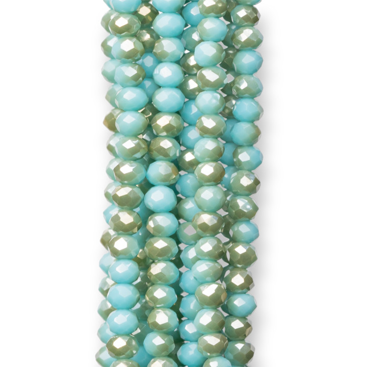 Faceted Rondelle Crystals 3.5x2mm 10 Strands on Cotton Thread Ready to use MOD77