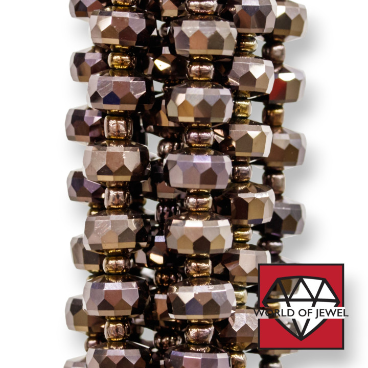 Kristalle Rondelle facettiert 7,5x5mm Bronze