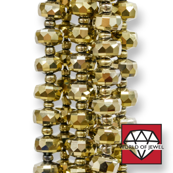 Faceted Rondelle Crystals 7.5x5mm Gold