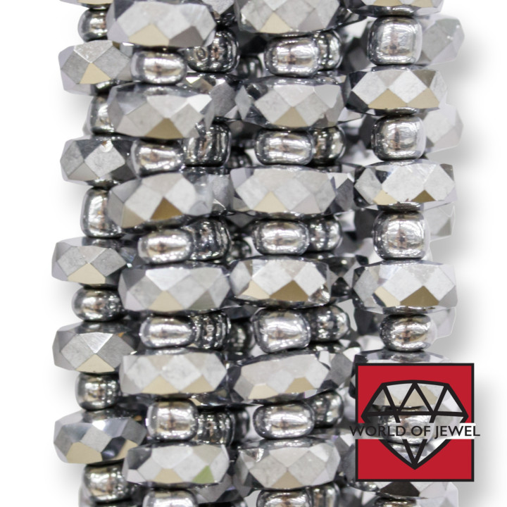 Cristaux Rondelle Facettes 8x3,6mm Rhodié