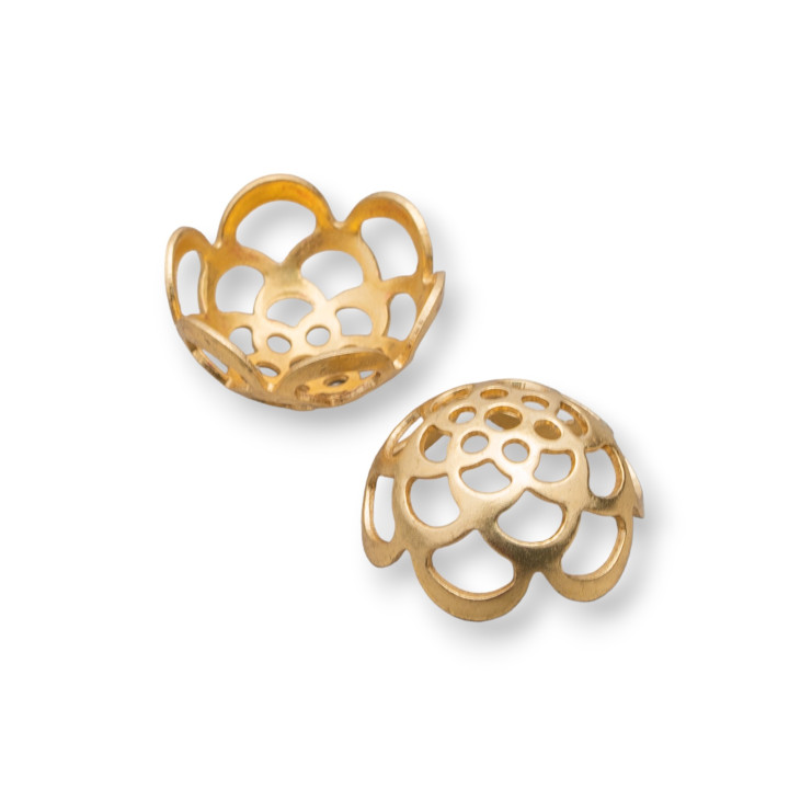 Perforated Bronze Cups Flower 16mm 70pcs