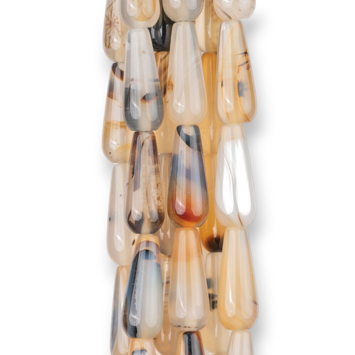 Red Carnelian Drops 8x20mm Yellow Mix