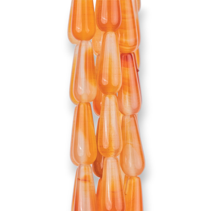 Red Carnelian Drops 8x20mm Πολύχρωμα