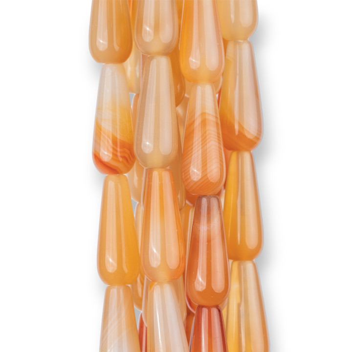 Red Carnelian Drops 8x20mm Πολύχρωμο Clear