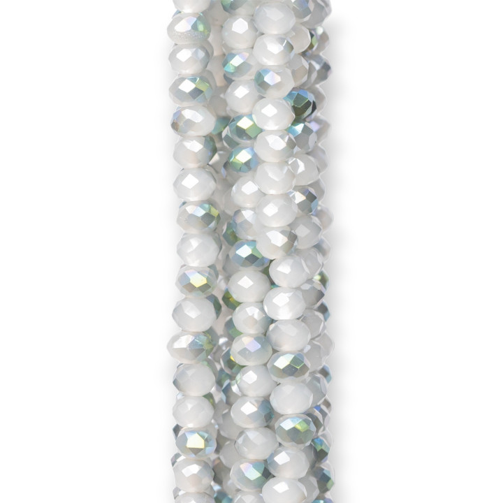 Kristalle Rondelle facettiert 3,5x2mm 10 Stränge auf Baumwollfaden Gebrauchsfertig MOD80