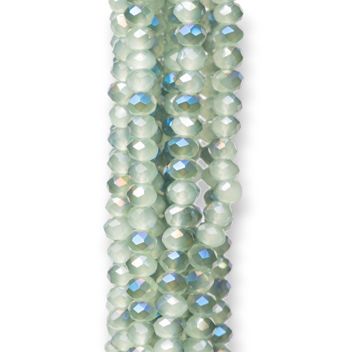 Faceted Rondelle Crystals 3,5x2mm 10 κορδόνια σε βαμβακερή κλωστή Έτοιμο για χρήση MOD85