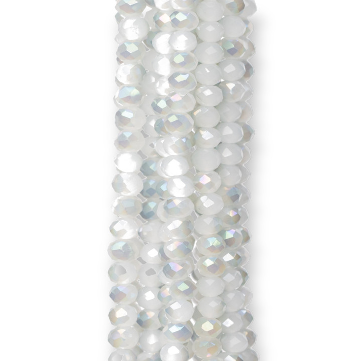 Faceted Rondelle Crystals 3.5x2mm 10 Strands on Cotton Thread Ready to use MOD89