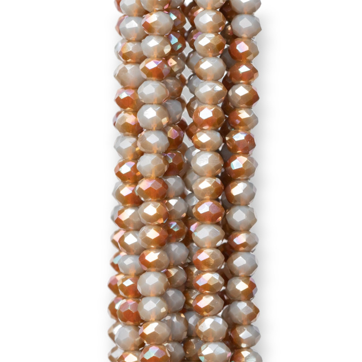 Faceted Rondelle Crystals 3,5x2mm 10 κορδόνια σε βαμβακερή κλωστή Έτοιμο για χρήση MOD91