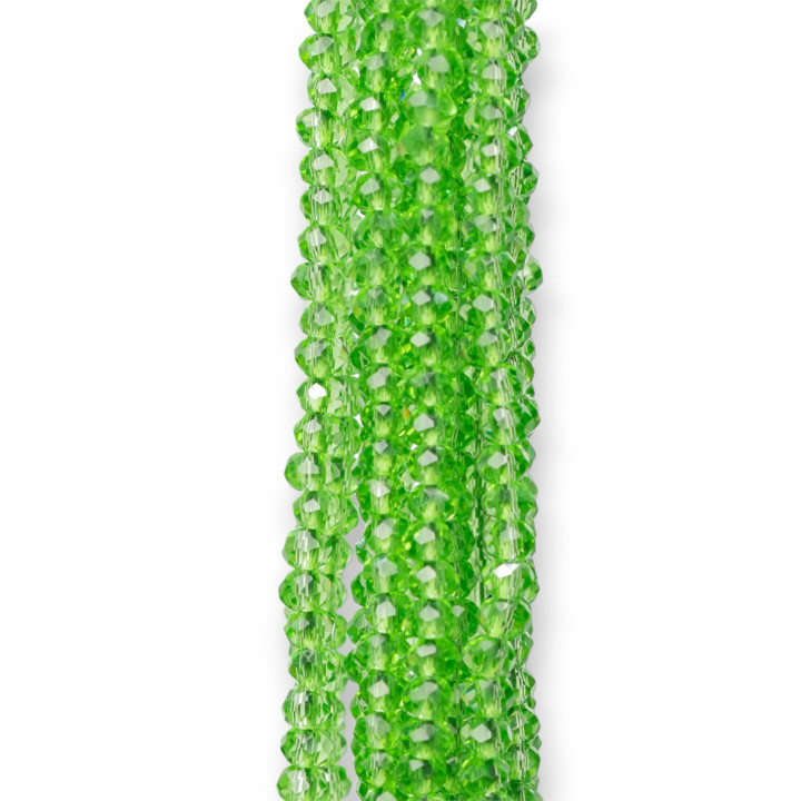 Faceted Rondelle Crystals 3x2mm 10 Strands on Cotton Thread Ready to use MOD1