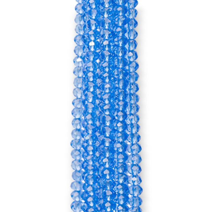 Faceted Rondelle Crystals 3x2mm 10 κορδόνια σε βαμβακερή κλωστή Έτοιμο για χρήση MOD11