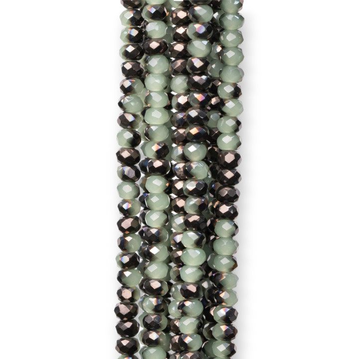 Faceted Rondelle Crystals 3x2mm 10 κορδόνια σε βαμβακερή κλωστή Έτοιμα για χρήση MOD16