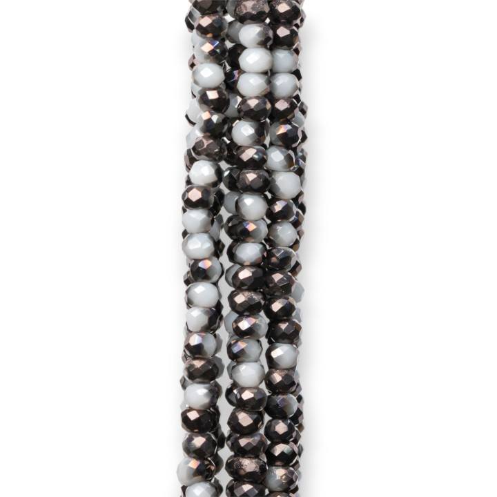 Faceted Rondelle Crystals 3x2mm 10 Strands on Cotton Thread Ready to use MOD17