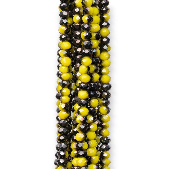 Cristalli Rondelle Sfaccettate 3x2mm 10 Fili Su Filo Di Cotone Pronti all'uso MOD18