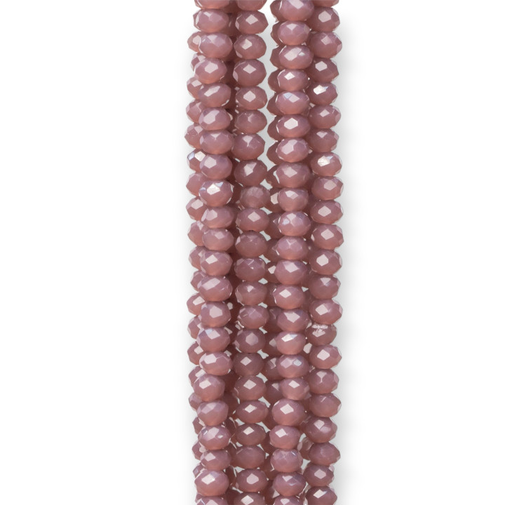 3 x 2 mm facettierte Rondelle-Kristalle 10 Stränge auf Baumwollfaden gebrauchsfertig MOD2