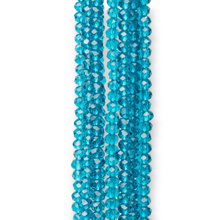 Cristalli Rondelle Sfaccettate 3x2mm 10 Fili Su Filo Di Cotone Pronti all'uso MOD32