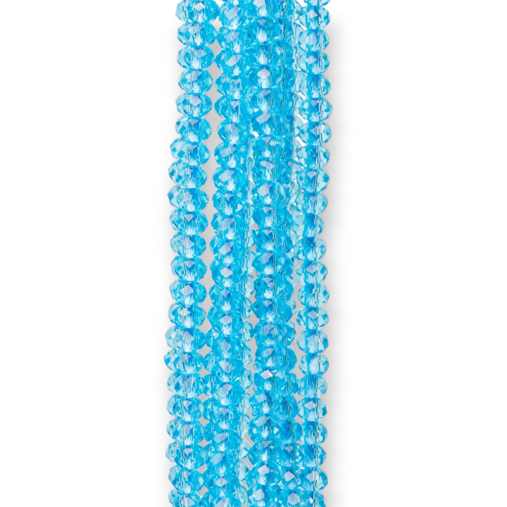 Faceted Rondelle Crystals 3x2mm 10 Strands on Cotton Thread Ready to use MOD34