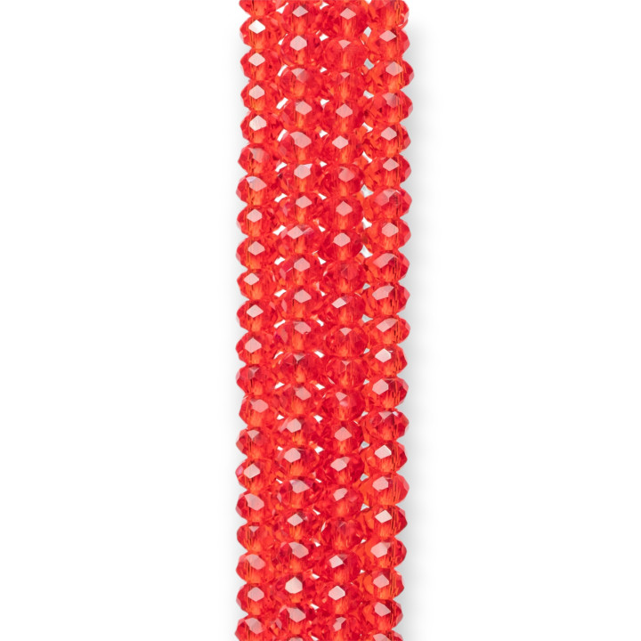 Faceted Rondelle Crystals 3x2mm 10 κορδόνια σε βαμβακερή κλωστή Έτοιμο για χρήση MOD36