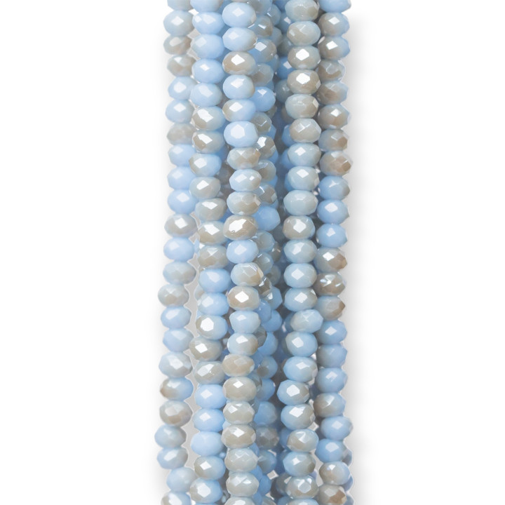 Cristalli Rondelle Sfaccettate 3x2mm 10 Fili Su Filo Di Cotone Pronti all'uso MOD46