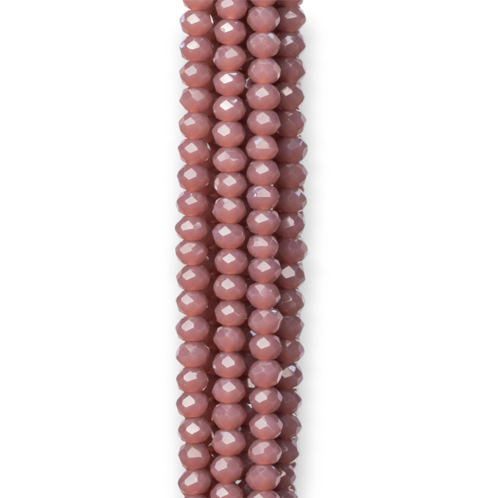 Faceted Rondelle Crystals 3x2mm 10 Strands on Cotton Thread Ready to use MOD53