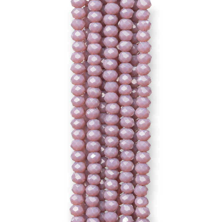 Faceted Rondelle Crystals 3x2mm 10 κορδόνια σε βαμβακερή κλωστή Έτοιμα για χρήση MOD55