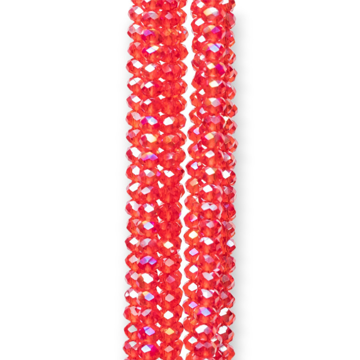 Cristales Rondelle Facetados 3x2mm 10 Hebras Sobre Hilo Algodón Listo Para Usar MOD56