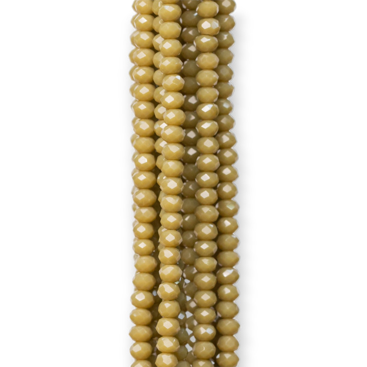 Cristalli Rondelle Sfaccettate 3x2mm 10 Fili Su Filo Di Cotone Pronti all'uso MOD58