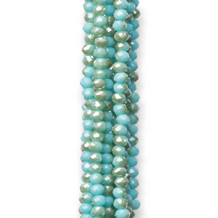 Cristalli Rondelle Sfaccettate 3x2mm 10 Fili Su Filo Di Cotone Pronti all'uso MOD6