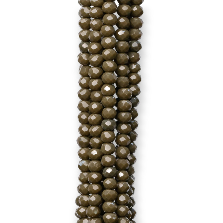 Cristalli Rondelle Sfaccettate 3x2mm 10 Fili Su Filo Di Cotone Pronti all'uso MOD7