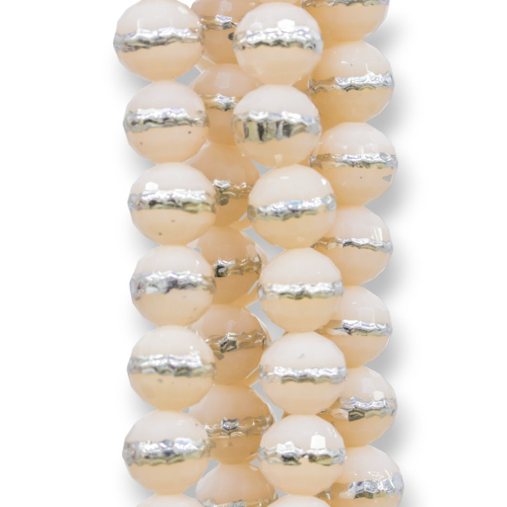 Bicolor Faceted Crystals 10mm Ivory