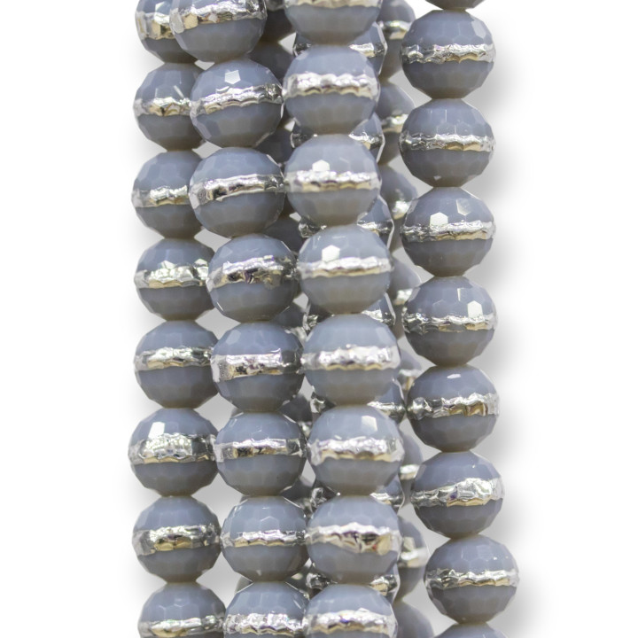 Facettierte zweifarbige Kristalle 10 mm Grau