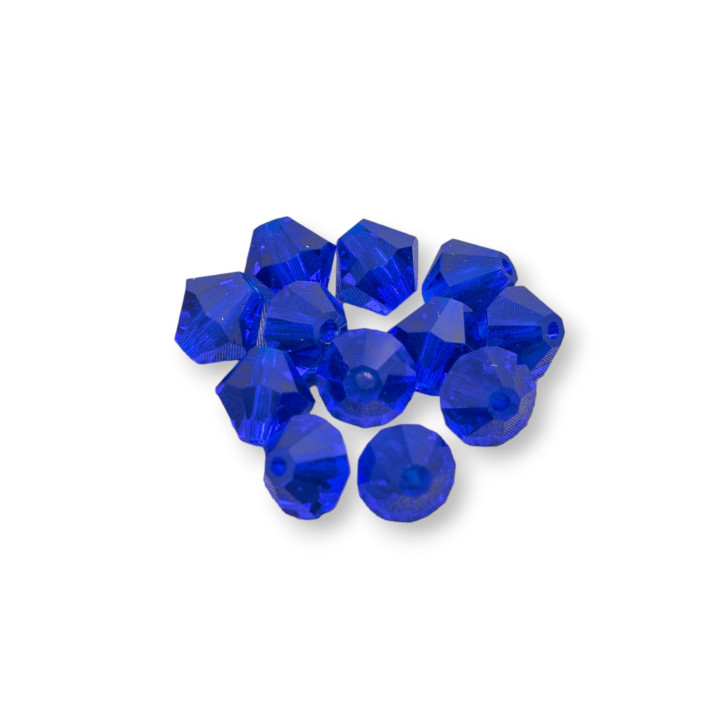 Cristalli Swarovski Bicono  6mm Marca Preciosa - 50pz - Blu Elettrico