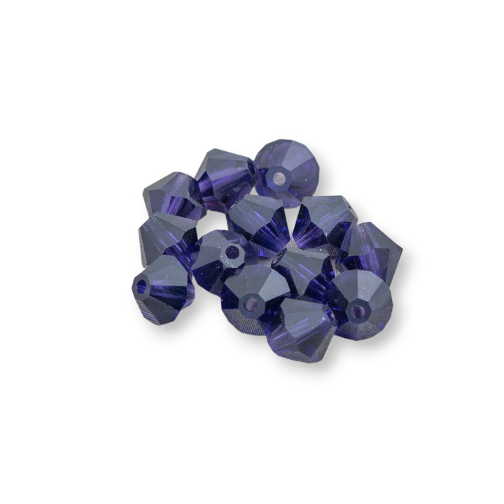 Cristales Swarovski Bicono 06mm Marca Preciosa - 50pcs - Púrpura