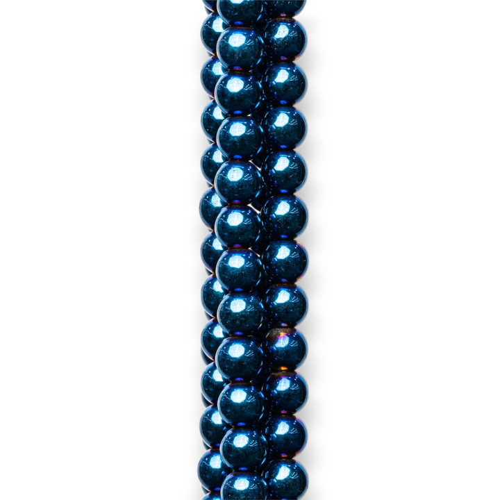 Hematite Round Smooth 06mm Blue