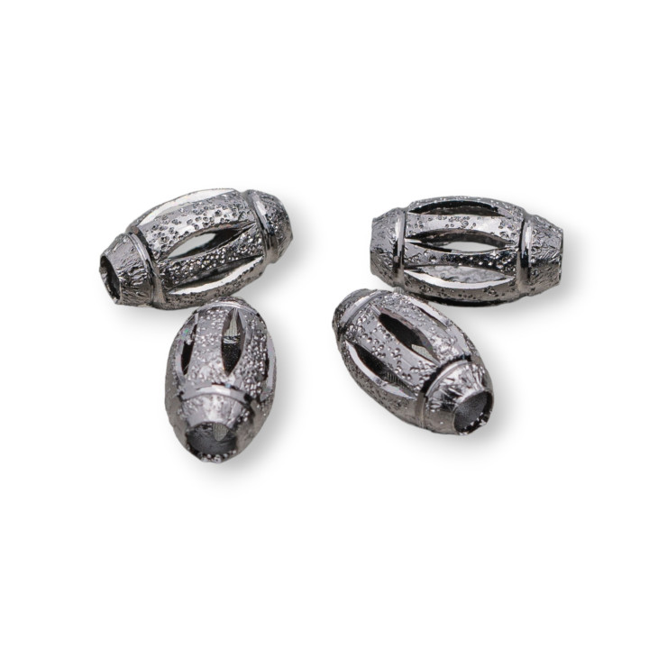 Entretoise ovale en laiton Graffiti 07x12mm avec trou de 3mm de large 60gr 125pcs env. Bruni