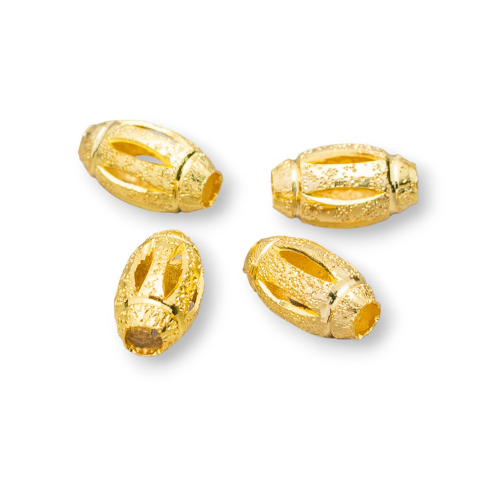 Graffiti-Abstandshalter aus Messing, oval, 07 x 12 mm, mit 3 mm breitem Loch, 60 g, 125 Stück, ca. Gold