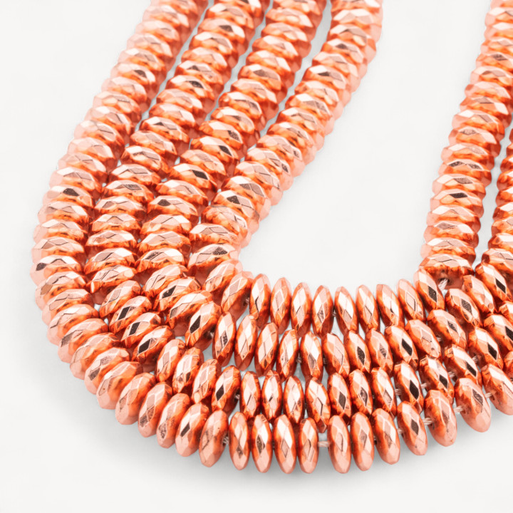 Hämatit Rondell facettiert 10,0x4,0mm Roségold