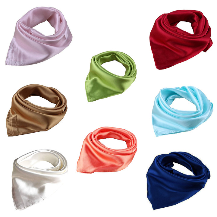 Foulard 90x90cm Einfarbig 10St Mix