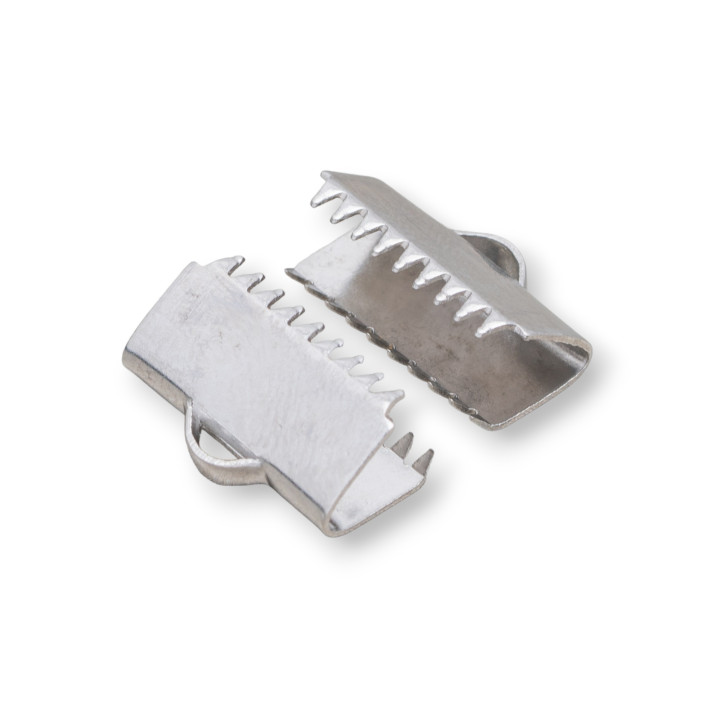 Stahlhaken und Bandstopper Endverschluss für Leder und Seil 15mm 100St