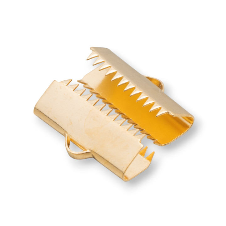 Hook and Loop Fastener Steel End Closure for Leather and Cord 20mm Gold Plated 55pcs