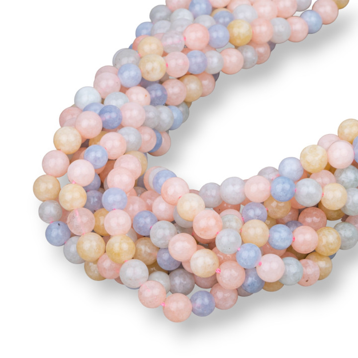 Giada Multicolor Morganite Tondo Liscio  6mm